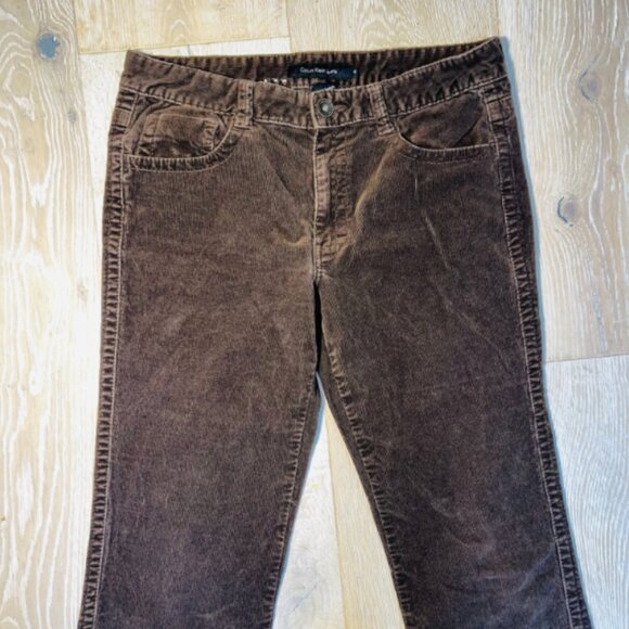 Calvin Klein - Corduroy Jeans Womens Size 12 Brown 5-Pocket Bootcut - Picture 2 of 10